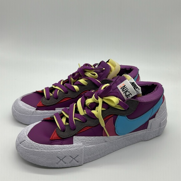 USED Nike Blazer Low x KAWS x Sacai Purple Dusk DM7901-500 No Box - Picture 4 of 6
